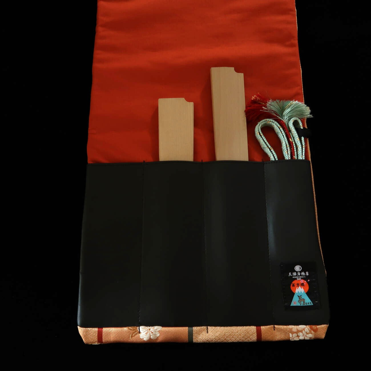 Fujishika Funda enrollable para cuchillos, diseño kimono, para 4 piezas, 79×29,5 cm