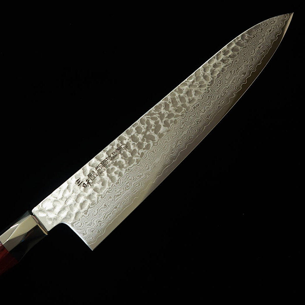 [Nuevo estándar] Zanmai MCUSTA ZANMAI Supreme 3, acabado martillado, gyuto rojo (180-240 mm)