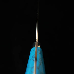 二唐刃物鍛錬所NIGARA  牛刀 SG2 黒打 鎚目 ターコイズハンドル（210/240mm）