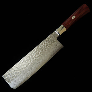 【Novo Clássico】 Zanmai MCUSTA Supreme 3 Martelado Nakiri Vermelho (165 mm)