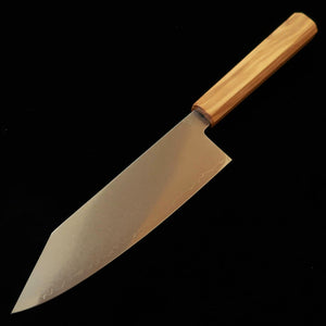 三浦 MIURA 切付三徳 VG10  全面ダマスカス オリーブ一体型柄（180mm）