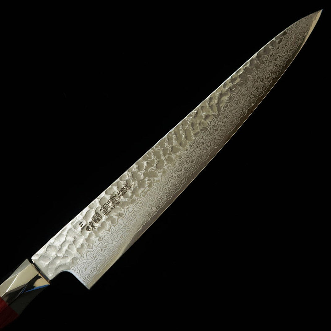 【Nuevo estándar】MCUSTA ZANMAI ZANMAI Supreme 3 martillado sujihiki rojo (240/270 mm)