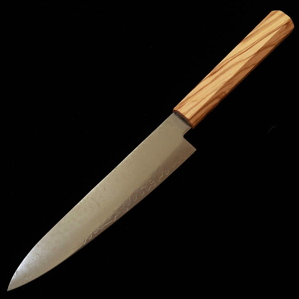 三浦 MIURA ペティ VG10  全面ダマスカス オリーブ一体型柄（150mm）