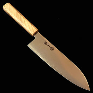 MIURA – Santoku VG10, damas intégral, manche monobloc en olivier (180 mm)