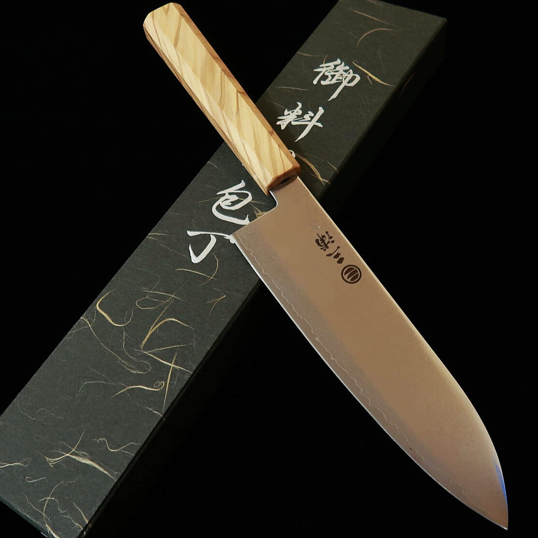 Miura MIURA santoku VG10, damasco integral, mango integrado de olivo (180 mm)