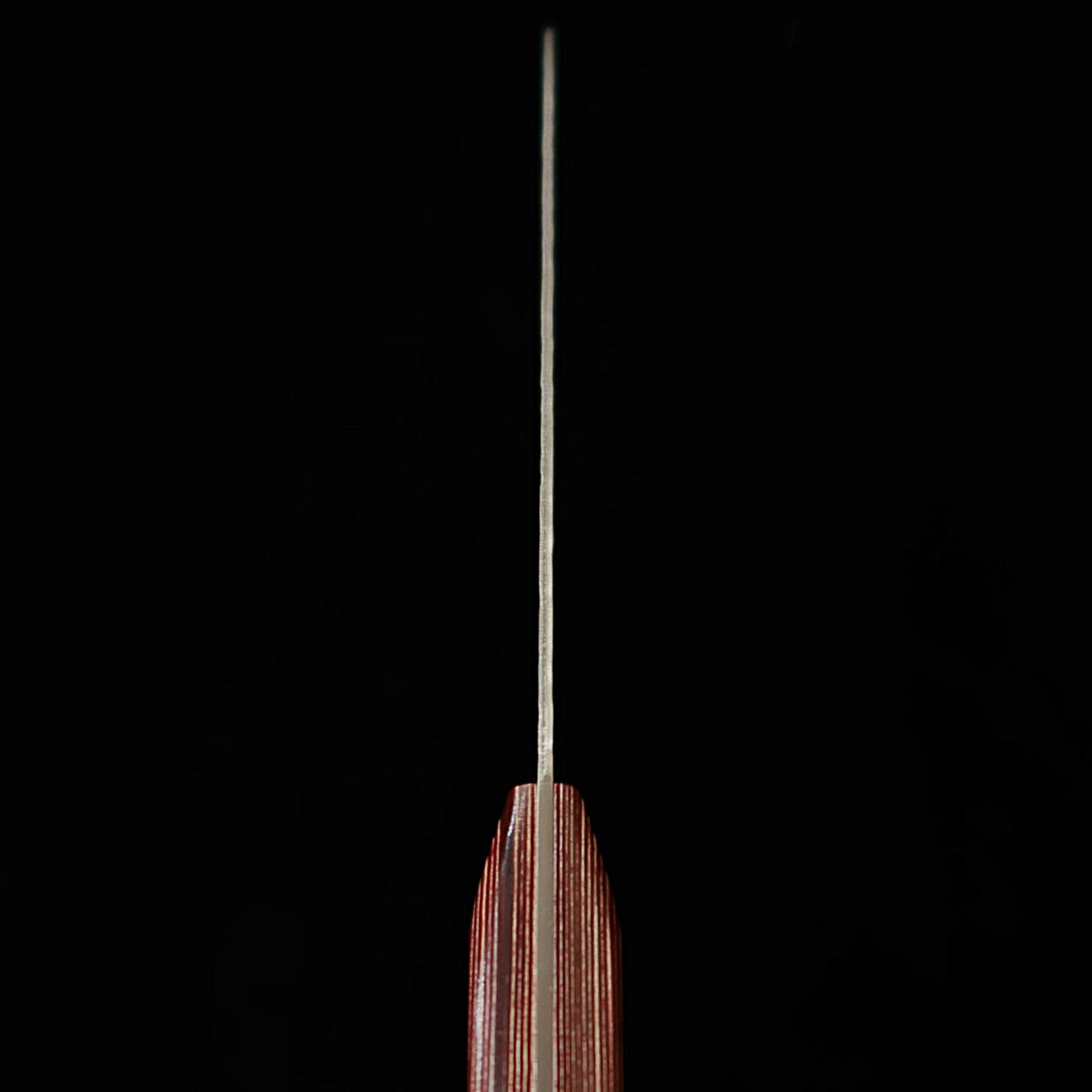 三浦 MIURA 三徳 AUS10 鎚目 ダマスカス 赤合板柄 （180mm）