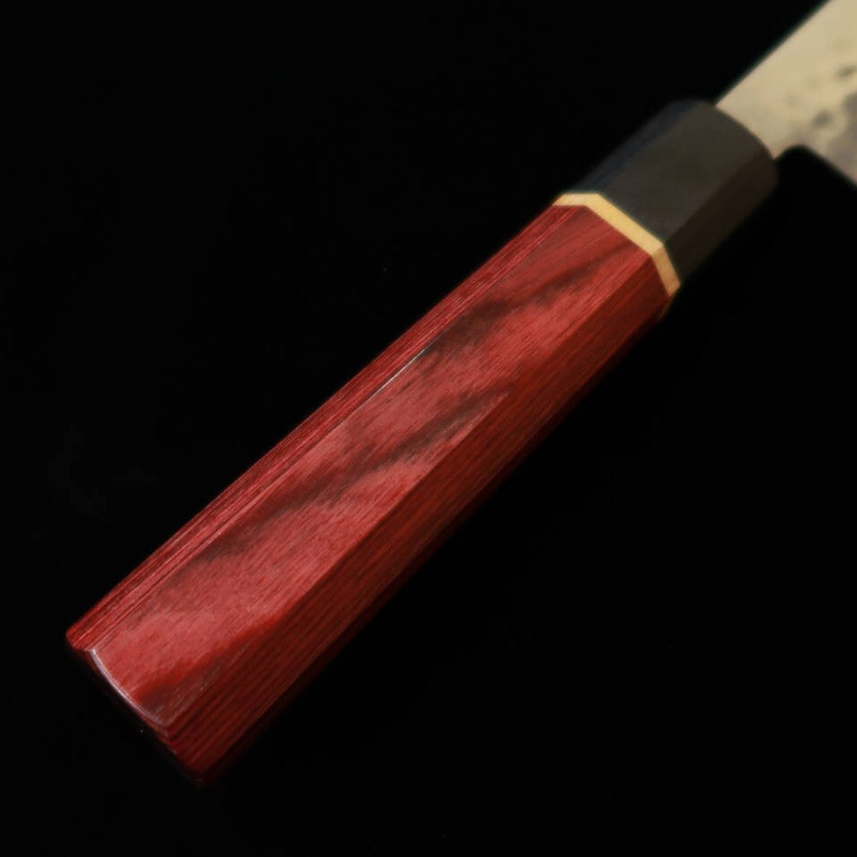 訓平作 KUNPEI 菜切 刻流 槌目ダマスカス 暁八角柄 （165mm）
