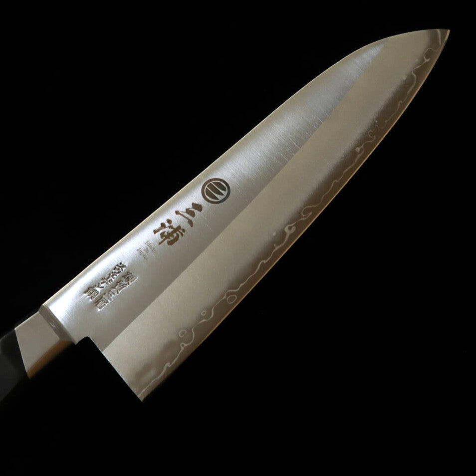 Miura MIURA santoku, acero sueco, mango de laminado negro (180 mm)