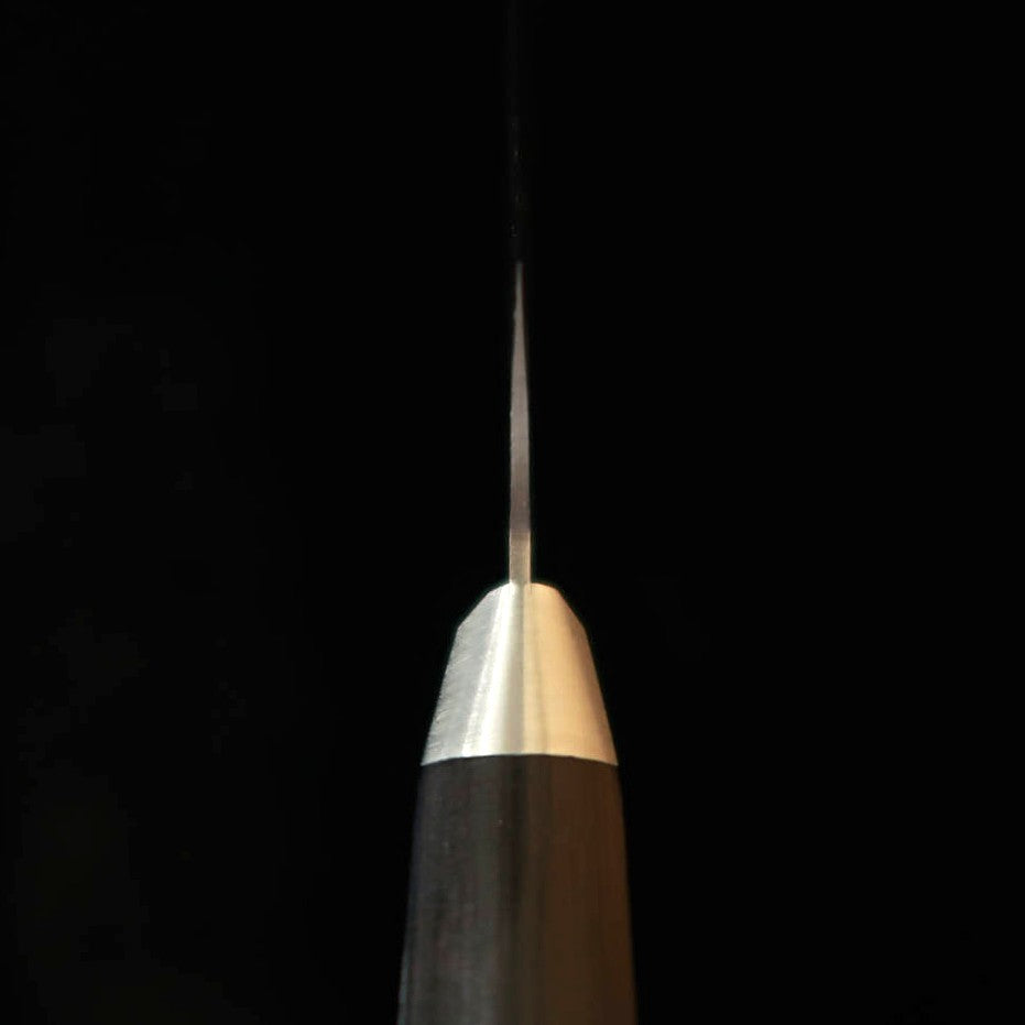 三浦MIURA 三徳 スウェーデン鋼 黒合板柄（180mm） – 三浦刃物店 Miura