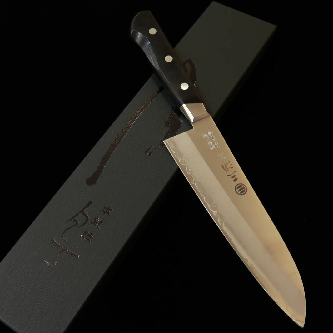 Miura MIURA santoku, acero sueco, mango de laminado negro (180 mm)