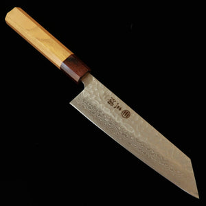 三浦MIURA 文化 銀紙三号 鎚目 ダマスカス ケヤキ柄（170mm）
