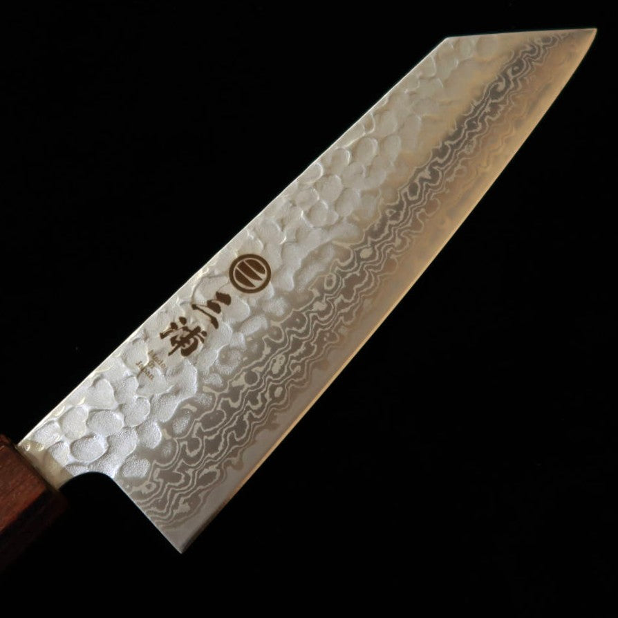 三浦MIURA 文化 銀紙三号 鎚目 ダマスカス ケヤキ柄（170mm）
