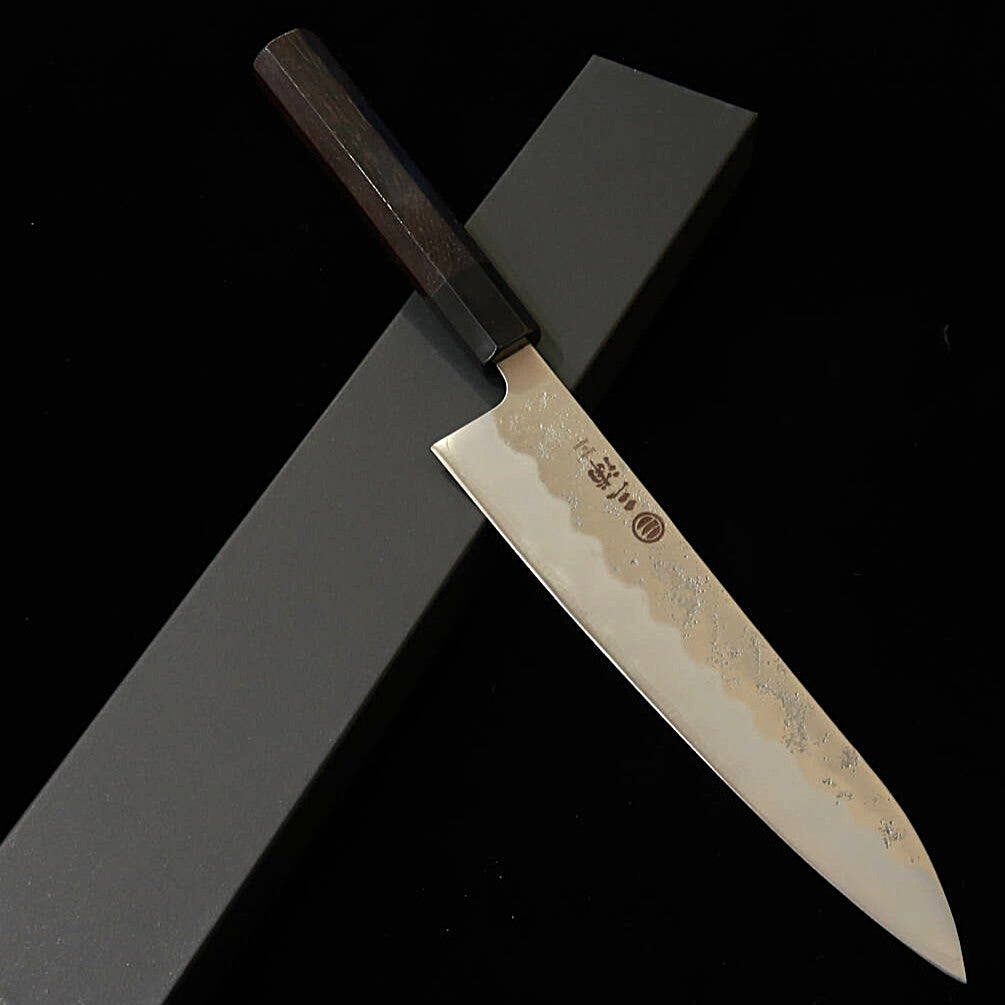 三浦MIURA 牛刀 銀紙三号 梨地 黒檀八角柄（210mm） – 三浦刃物店