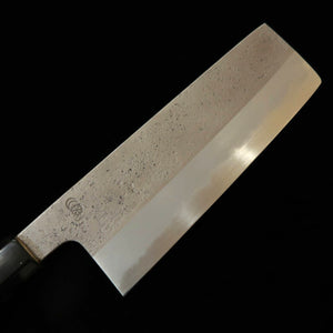 Sakai Kikumori KIKUMORI Kikuzuki Nashi, nakiri Shirogami #2, mango octogonal de magnolia (180 mm)
