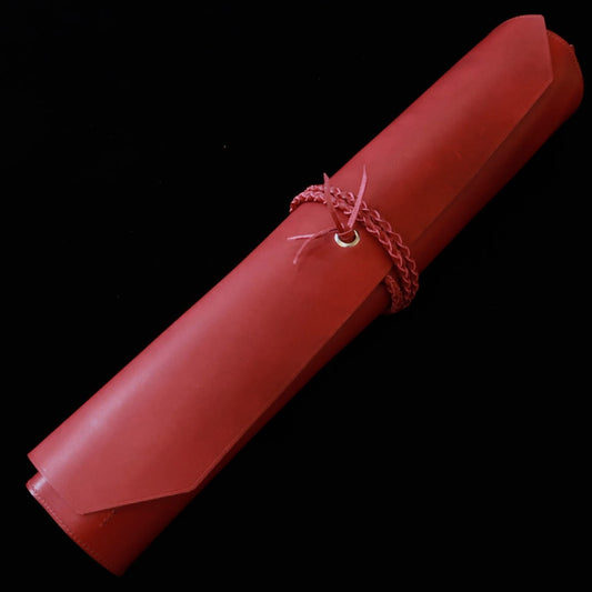 YOKU leatherworks　レザーナイフロール Long Lasteing Leather　Red　4P