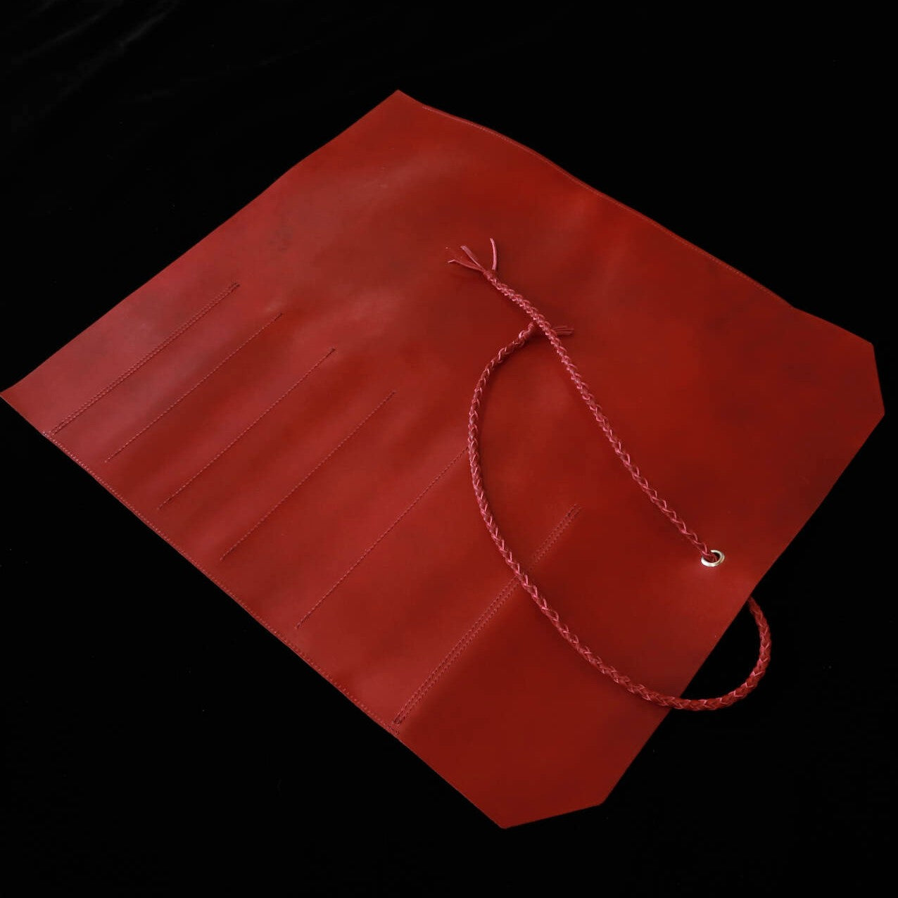 YOKU leatherworks　レザーナイフロール Long Lasteing Leather　Red　4P