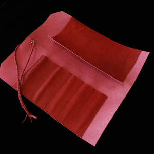 YOKU leatherworks Étui enroulable pour couteaux en cuir Long Lasting Leather Rouge 4 emplacements