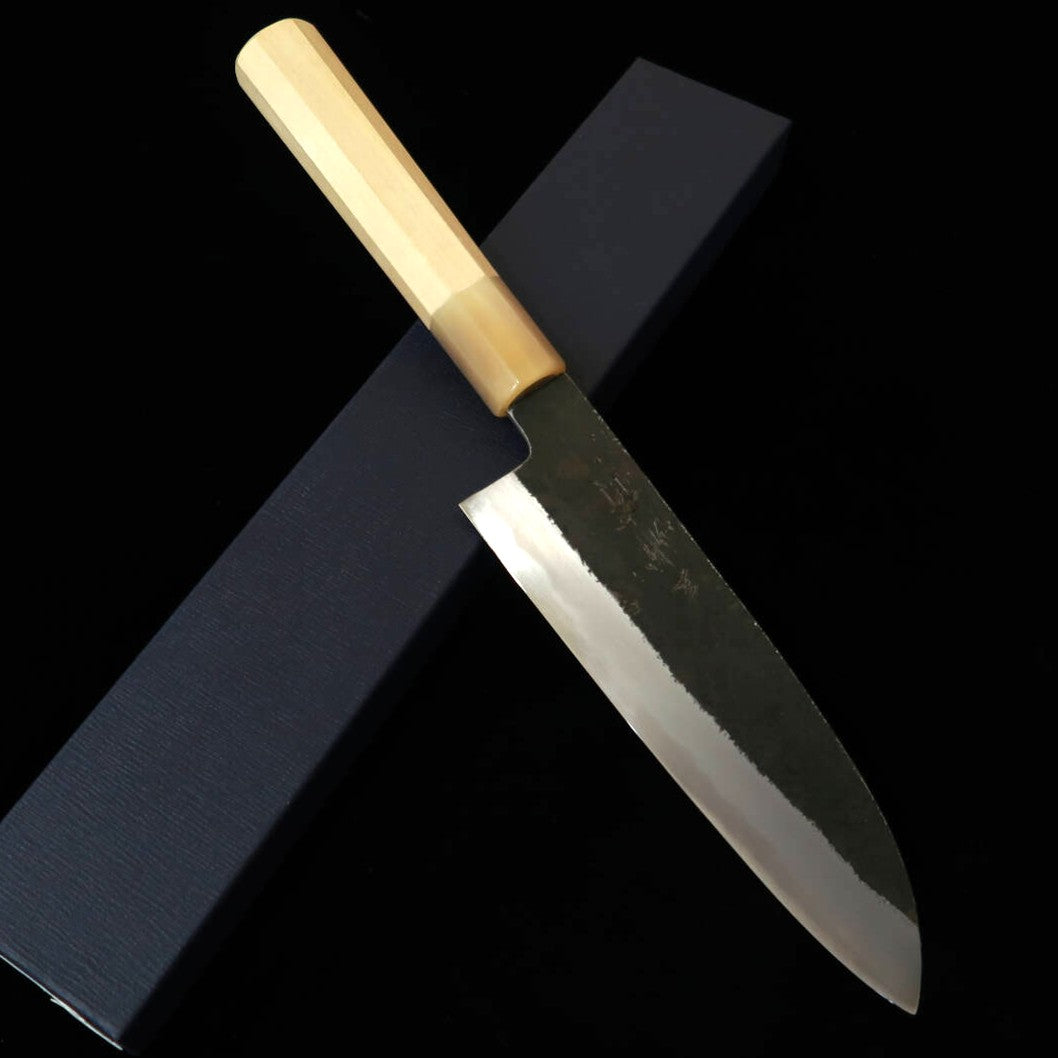 三浦頂MIURA Itadaki 田中義一 三徳 白紙二号 黒打ち 水牛朴八角柄 （180mm）