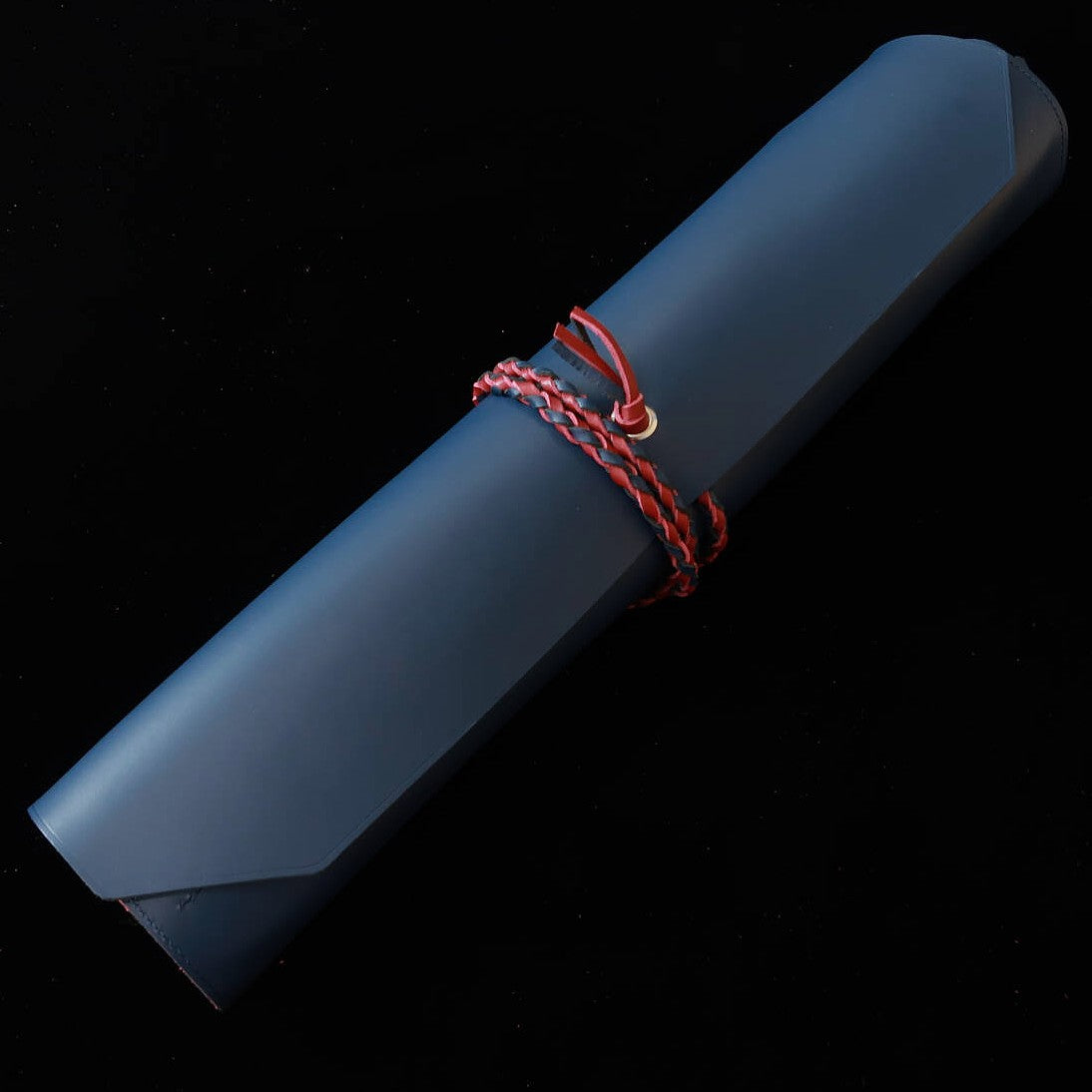 YOKU leatherworks　レザーナイフロール Long Lasteing Leather　Blue×Red　4P