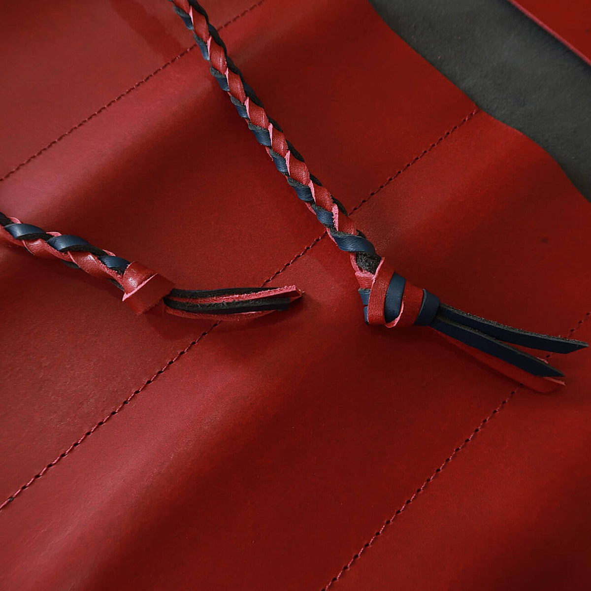 YOKU leatherworks rollo de cuero para cuchillos Long Lasting Leather azul×rojo 4 bolsillos