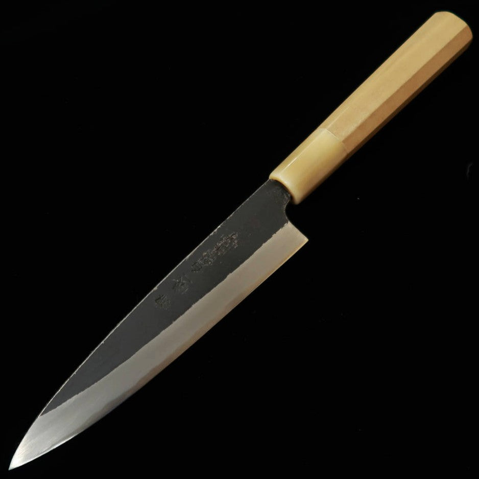 Miura MIURA Itadaki Tanaka Yoshiichi, acier blanc n°2, petty, finition kuro-uchi, manche octogonal en ébène (150 mm)