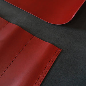 YOKU leatherworks rollo de cuero para cuchillos Long Lasting Leather azul×rojo 4 bolsillos