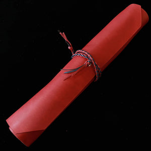 YOKU leatherworks leather knife roll, Long Lasteing Leather　Red×Blue　4P