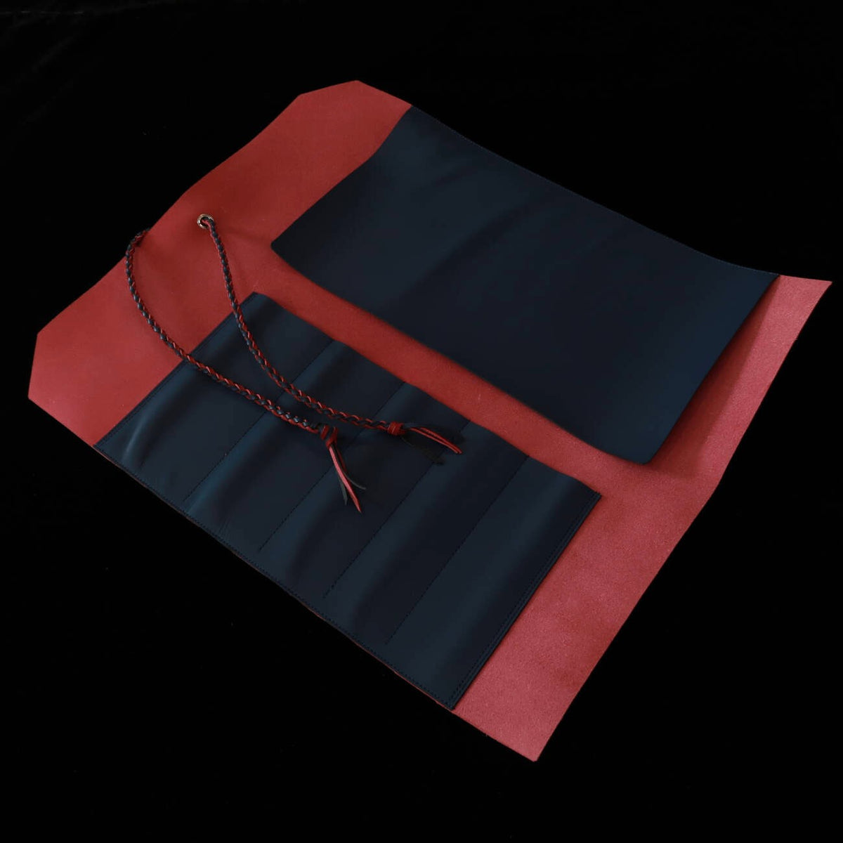 YOKU leatherworks Funda enrollable de cuero Long Lasting Leather Red×Blue 4P