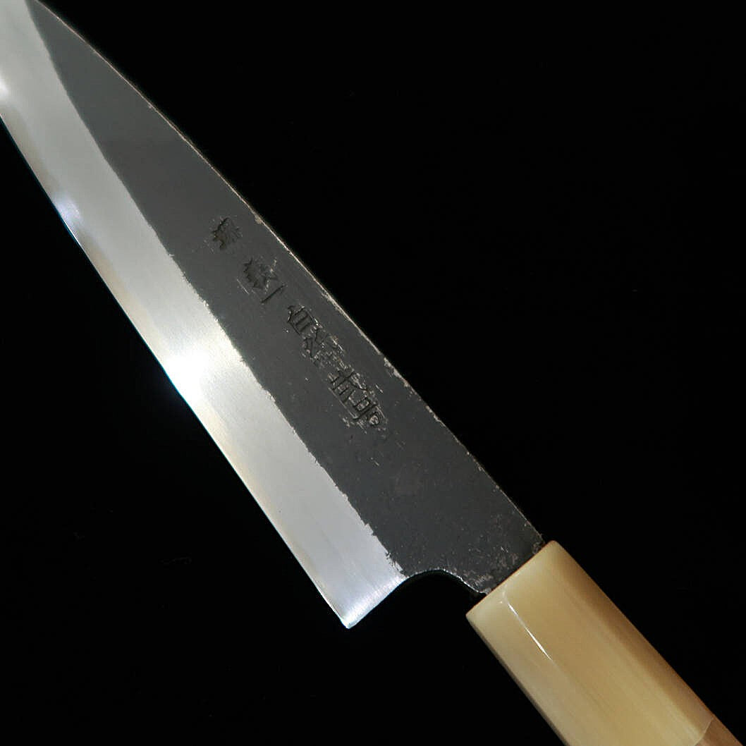 Miura MIURA Itadaki Tanaka Yoshiichi, acier blanc n°2, petty, finition kuro-uchi, manche octogonal en ébène (150 mm)