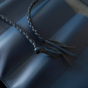 YOKU leatherworks, funda enrollable de cuero para cuchillos, Long Lasting Leather, azul, 4 piezas