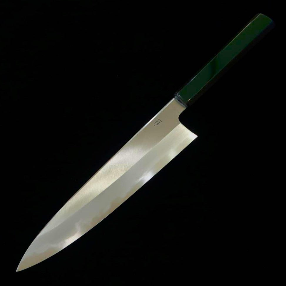 Kagekiyo KAGEKIYO Shirogami nº1 urushi verde-ro gyuto (210/240 mm)
