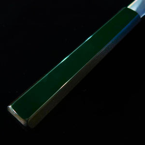 Kagekiyo KAGEKIYO Shirogami nº1 urushi verde-ro gyuto (210/240 mm)