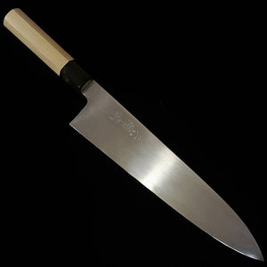 三浦 佩 MIURA Obidama 牛刀 白紙一号 ヘアライン仕上げ 朴八角柄 (210/240mm)