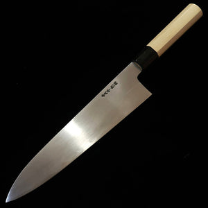 三浦 佩 MIURA Obidama 牛刀 白紙一号 ヘアライン仕上げ 朴八角柄 (210/240mm)