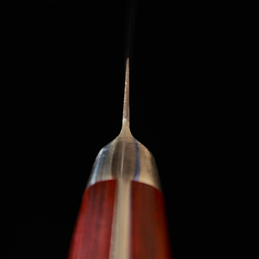 Seki Souma Molybdenum Steel Petty Knife Dimpled with Red Plywood Handle (150mm)
