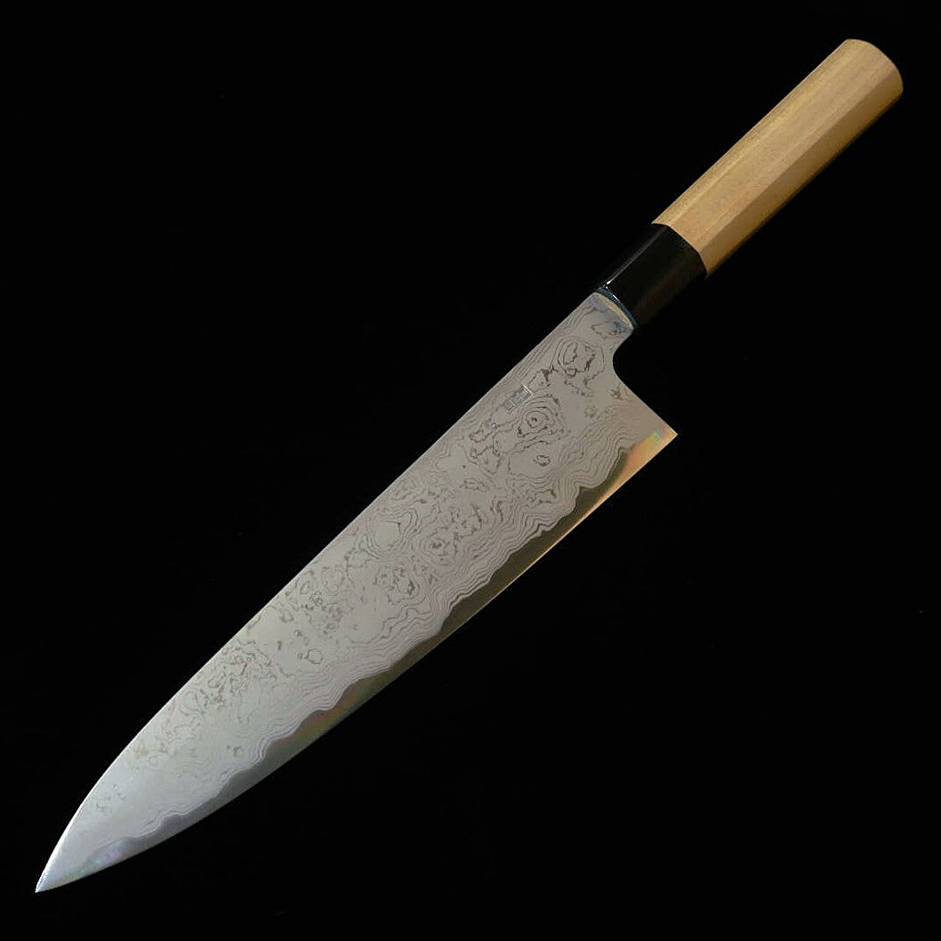 堺菊守SAKAIKIKUMORI 菊月 渦 牛刀 青紙一号 朴八角柄（210/240mm