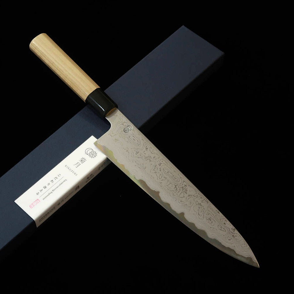 Sakai Kikumori SAKAIKIKUMORI Kizuki Uzu Gyuto Aogami #1, cabo octogonal de magnólia (210/240 mm)
