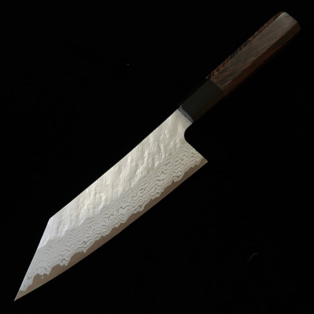 二唐刃物鍛造所 NIGARA VG10 槌目ダマスカス 文化 ウェンジ柄 (180mm)