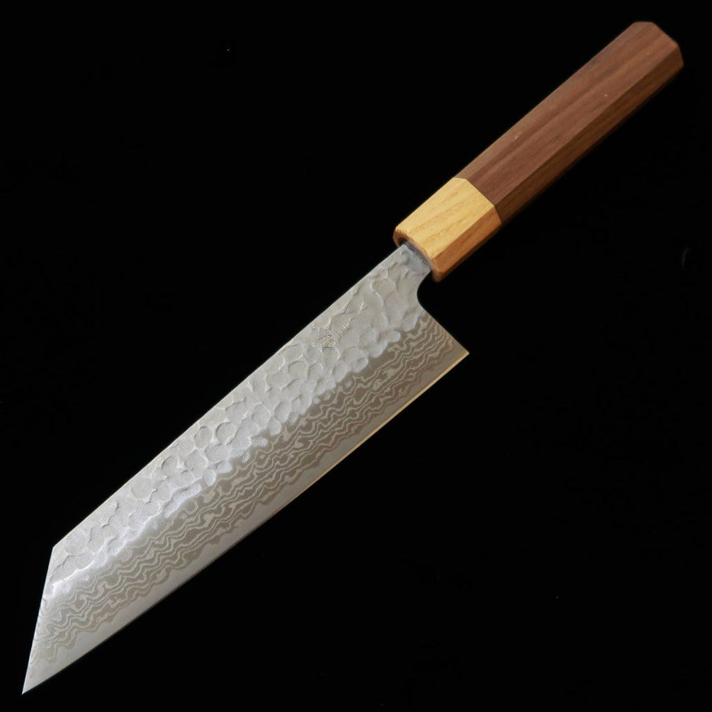 三浦MIURA 文化 銀紙三号 ダマスカス ケヤキ ウオールナット柄 (170mm)