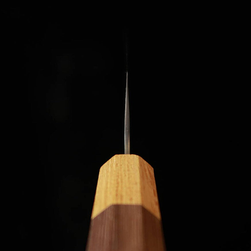三浦MIURA 文化 銀紙三号 ダマスカス ケヤキ ウオールナット柄 (170mm)