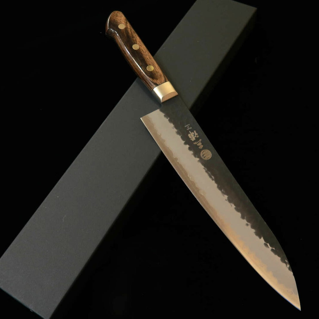 Miura MIURA Gyuto Aogami Super Kurouchi Tsuchime Guarda com Cabo Marrom Escuro (210 mm)