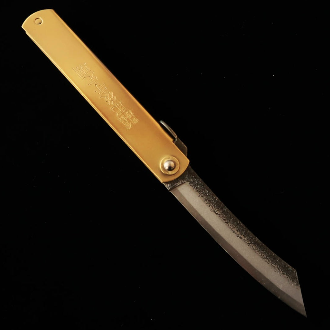 永尾かね駒製作所KANEKOMA 肥後守 青紙割込 鎚目 真中 黒背 特大（90mm）