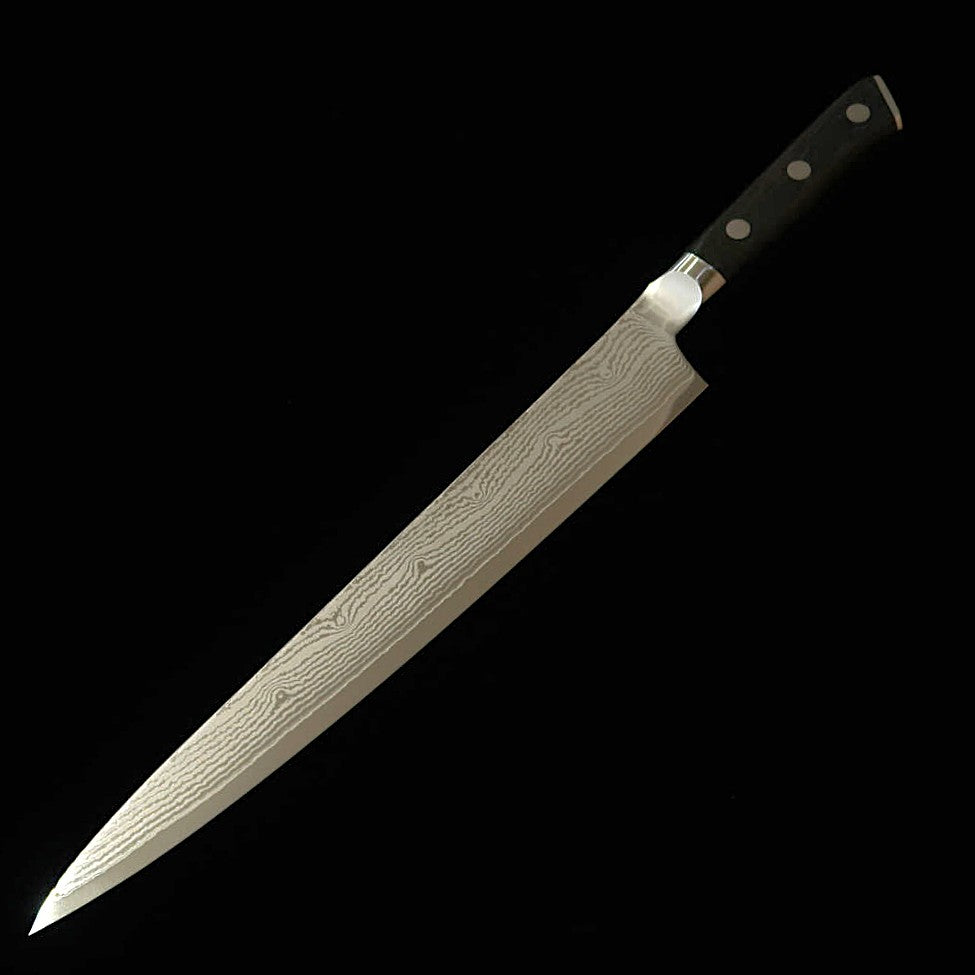 [New Standard] ZANMAI MCUSTA Classic 3 Damascus Sujihiki, Black (240mm)