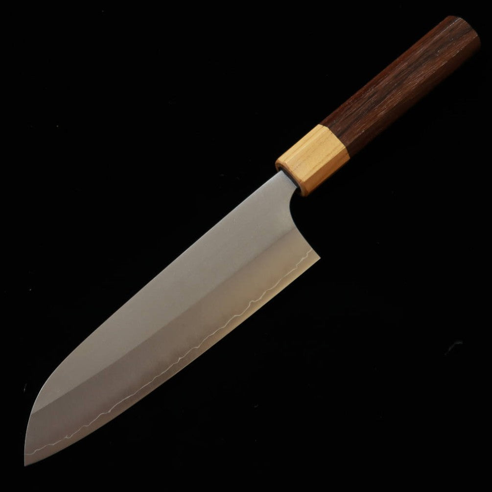 MIURA Santoku VG10W, finition nacrée, manche en bois de violette et zelkova (165 mm)