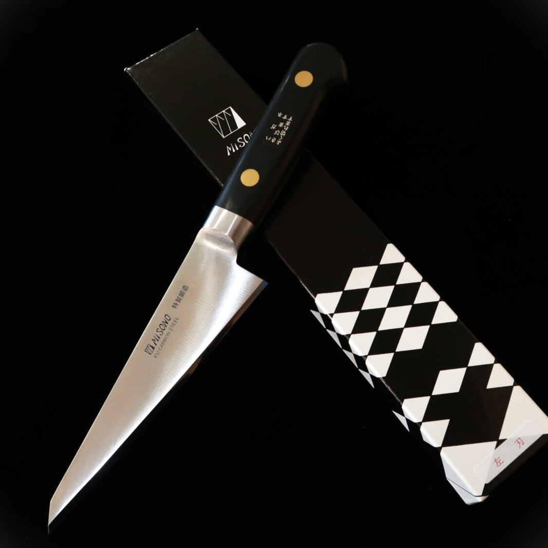 Honesuki MISONO acero al carbono EU forma cuadrada, filo unilateral para zurdos (145mm)