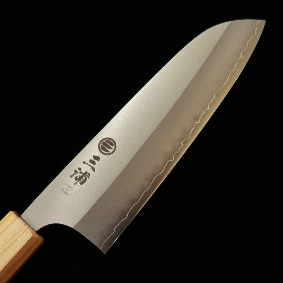 MIURA Santoku VG10W, finition nacrée, manche en bois de violette et zelkova (165 mm)