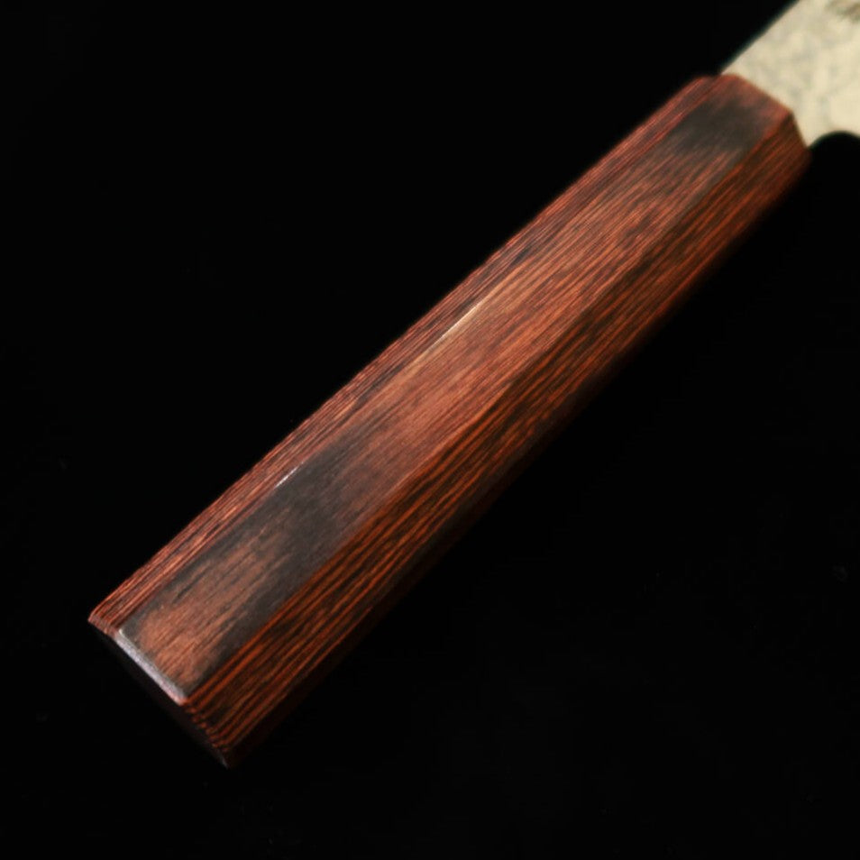 三浦 MIURA 切付ペティ AUS8 鎚目 茶黒縞柄 (150mm)