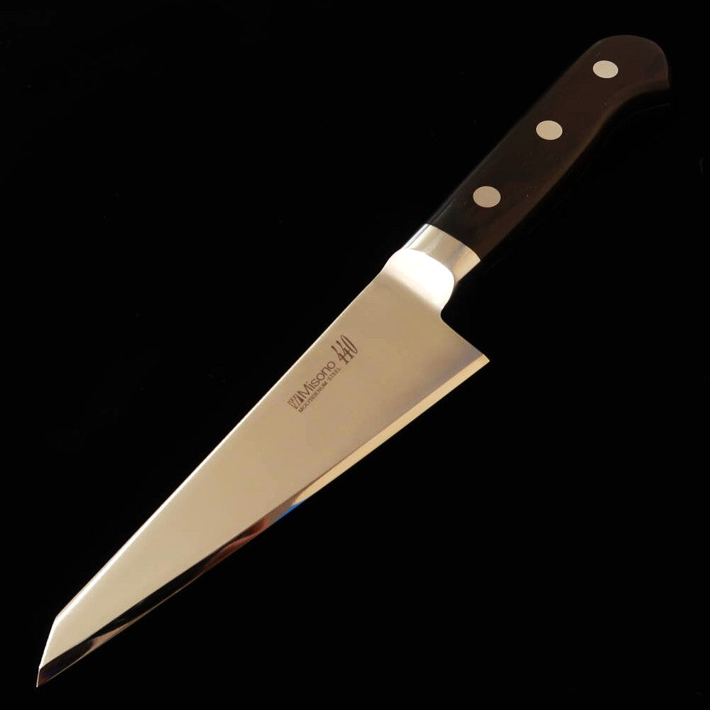 Honesuki cuadrado MISONO 440C contrachapado laminado negro, para zurdos (145mm)