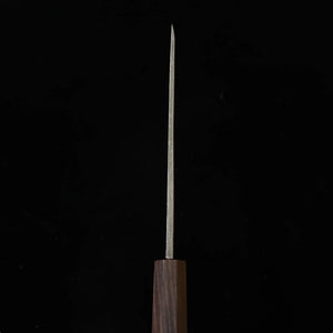 Shirasagi Faca Gyuto de um só fio Aogami #2 acabamento preto martelado cabo integral de ébano (210 mm)