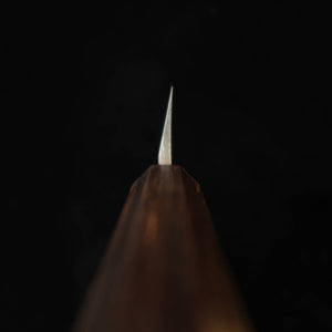 Shirasagi Faca Gyuto de um só fio Aogami #2 acabamento preto martelado cabo integral de ébano (210 mm)